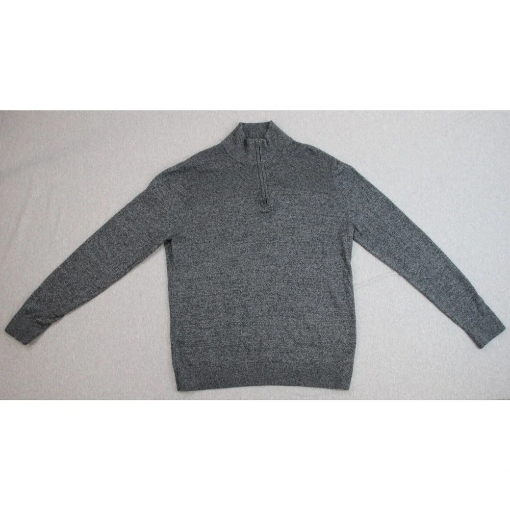 Banana‎ Republic Sweater Men Medium Cotton Cashmere Silk 1/4 Zip Stretch Mock